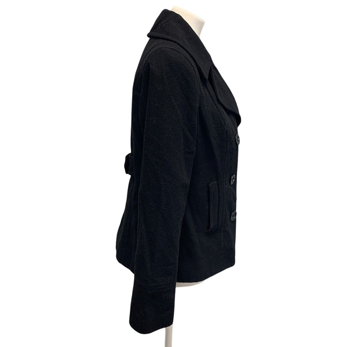 Old Navy Old Navy Womens Medium Full Button Wool Blend Black Pea Coat Size M / US 6-8 / IT 42-44 - 3 Thumbnail