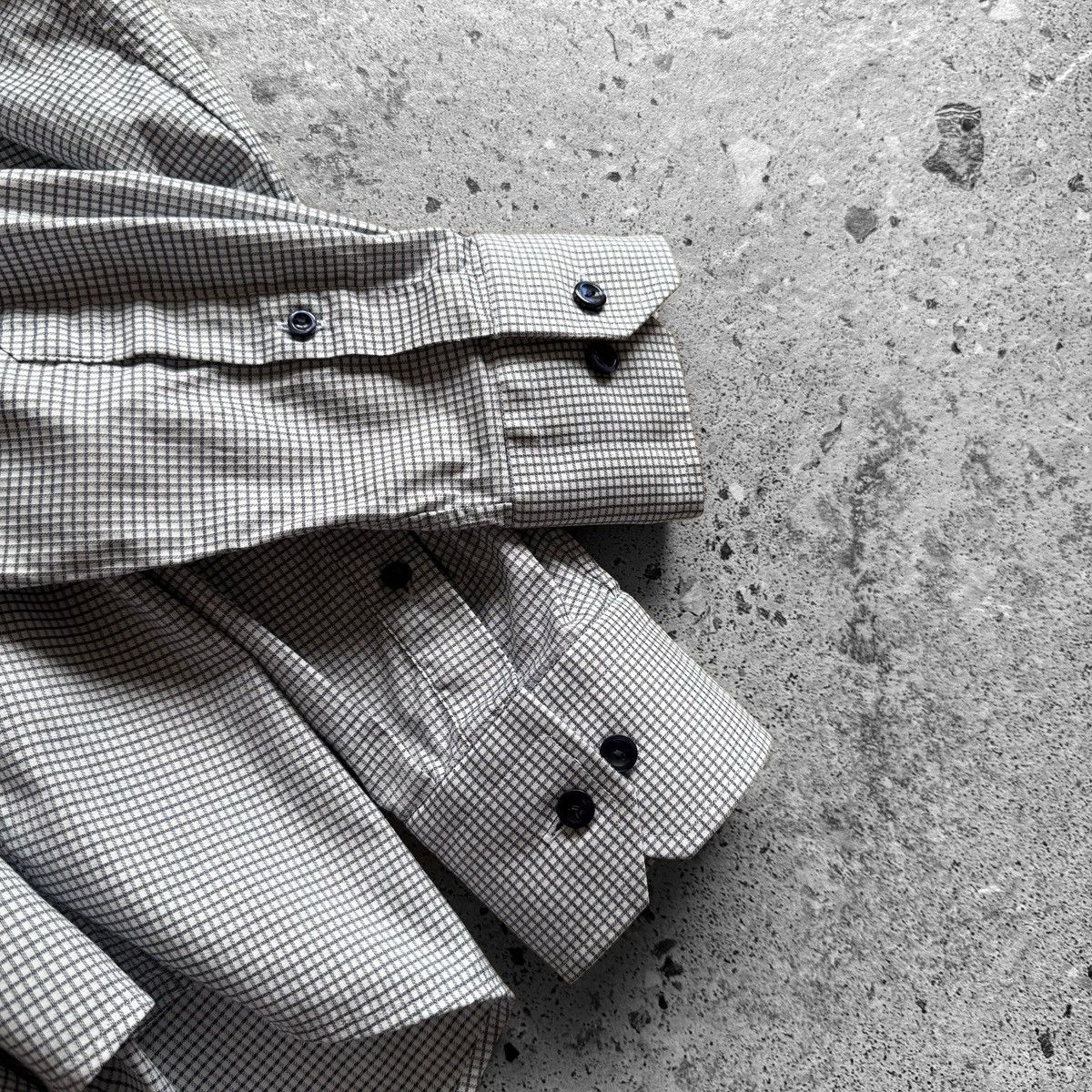 Eton Eton Mens White Black Micro Check Slim Fit Dress Shirt Size US S / EU 44-46 / 1 - 5 Thumbnail