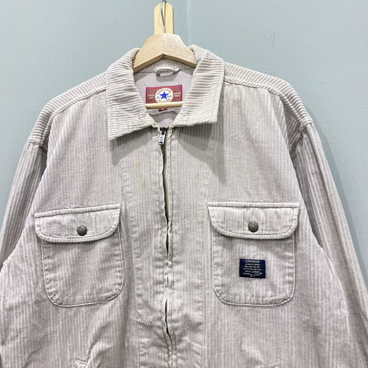 Converse Vintage 90s Converse All Star Corduroy Zip-Up Work Jacket Size US M / EU 48-50 / 2 - 3 Thumbnail