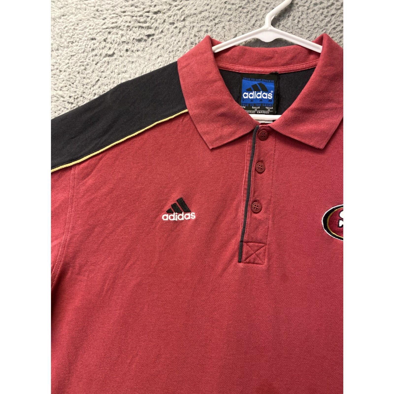 Adidas VINTAGE Adidas Polo Shirt Men XL Red San Francisco University 90s Short Sleeve Cotton Polo Shirt Size US XL / EU 56 / 4 - 3 Thumbnail