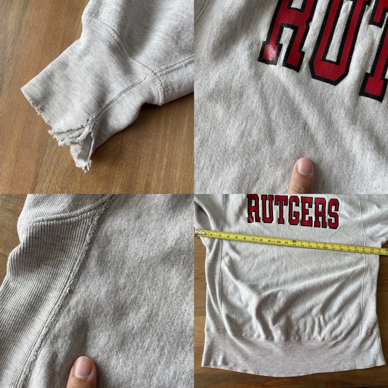 Champion VINTAGE Champion Reverse Weave Sweatshirt XL Rutgers University Gray Sweatshirt Mens 80s University Grunge Retro Logo Graphic Print Size US XL / EU 56 / 4 - 8 Thumbnail