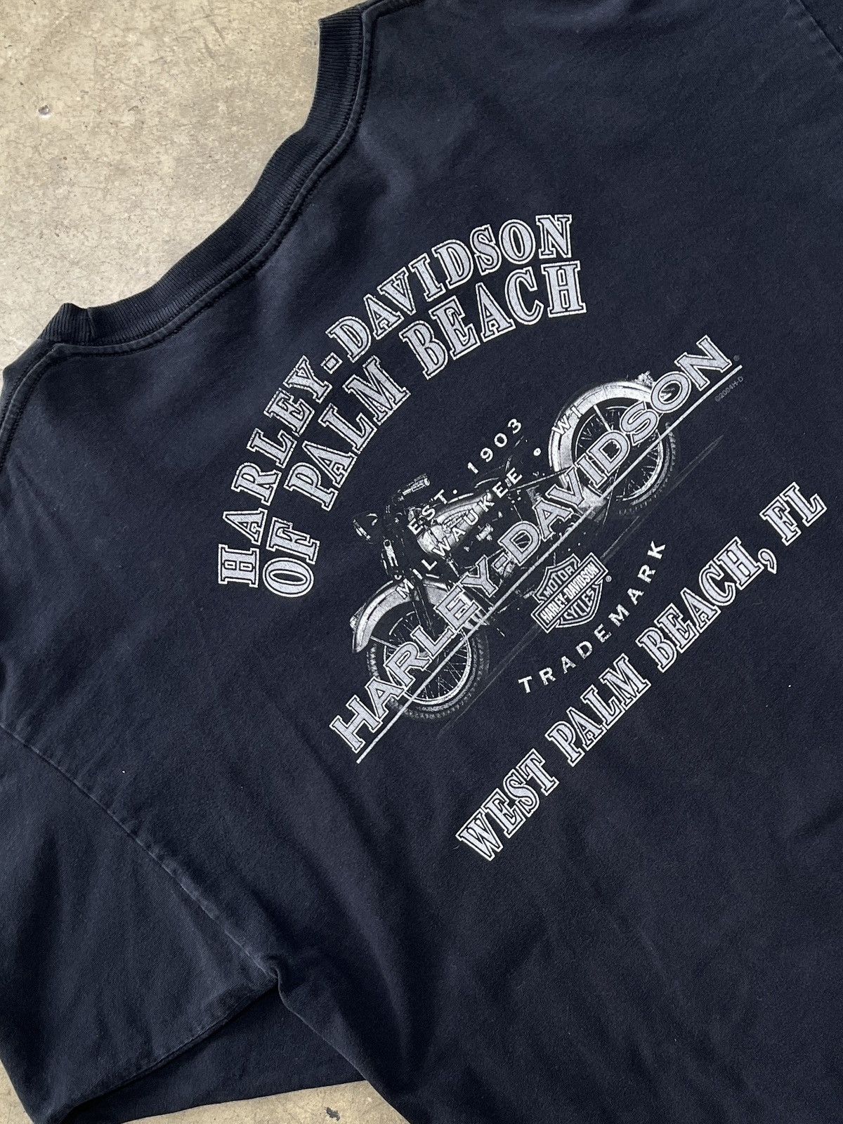 Harley Davidson Vintage 2004 Harley Davidson Palm Beach Flame Skull Tee XXL Size US XXL / EU 58 / 5 - 4 Thumbnail