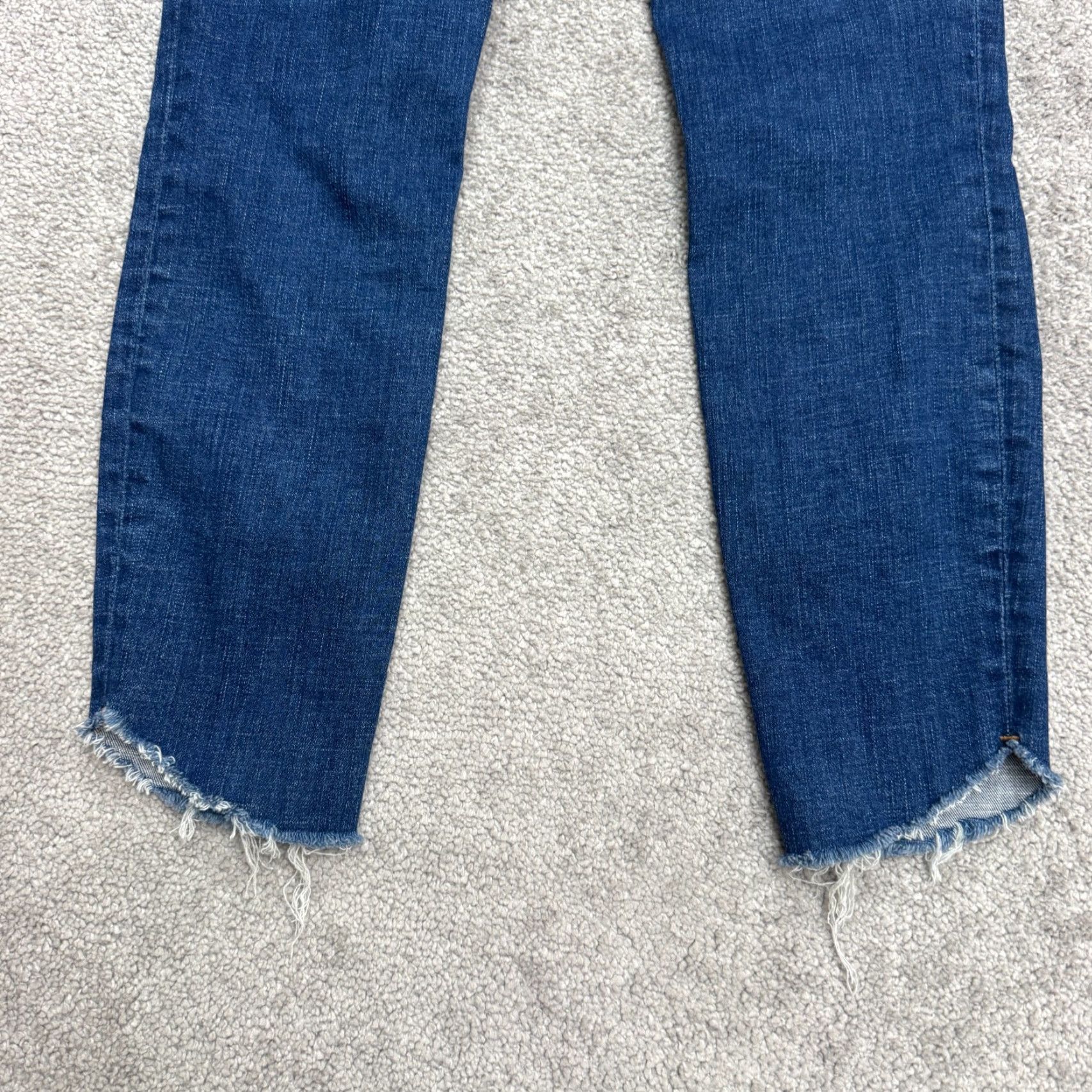 Frame Frame Le Skinny De Jeanne Crop Denim Jeans Womens 27 Work Wash Raw Frayed Hem Size 27" / US 4 / IT 40 - 3 Thumbnail