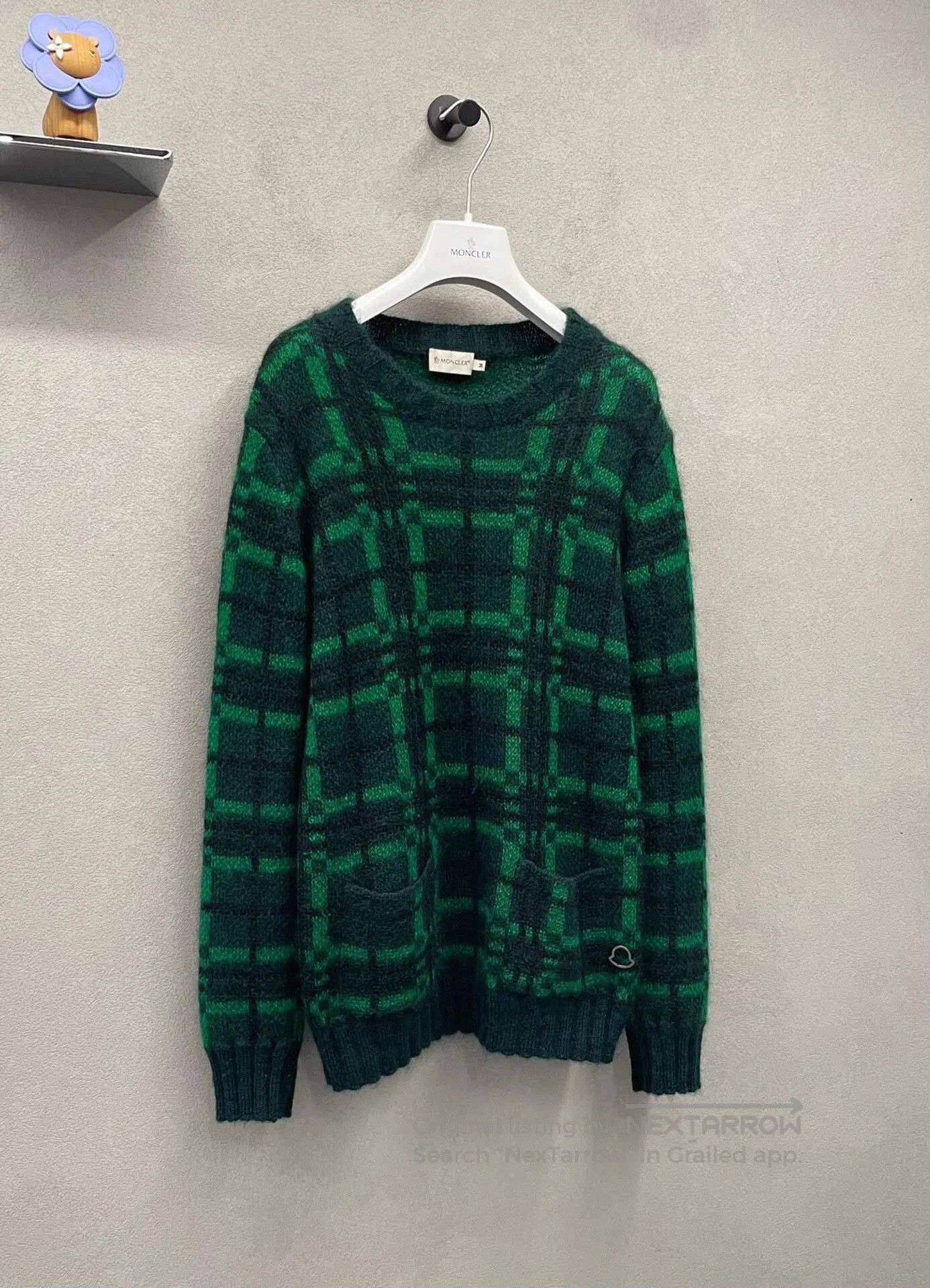 Moncler green plaid sweater by Moncler size M. Size US M / EU 48-50 / 2 - 3 Thumbnail