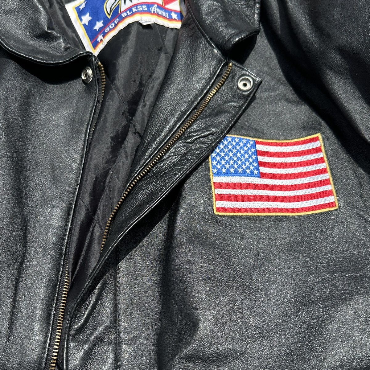 Vintage USA LEATHER JACKET Size US XL / EU 56 / 4 - 2 Thumbnail