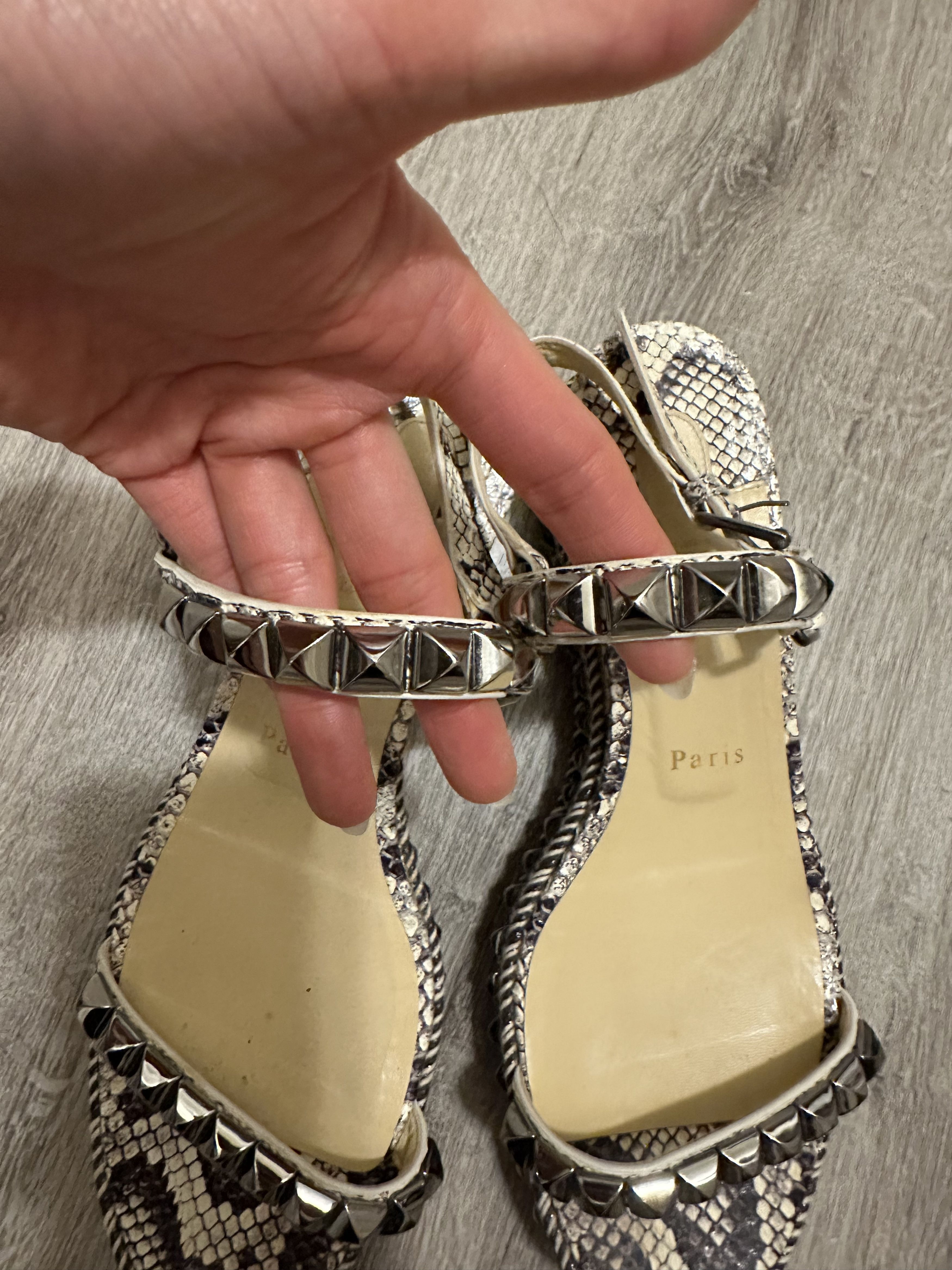 Christian Louboutin Christian Louboutin Rockstud Python Snakeskin Espadrilles Size US 9 / IT 39 - 5 Thumbnail