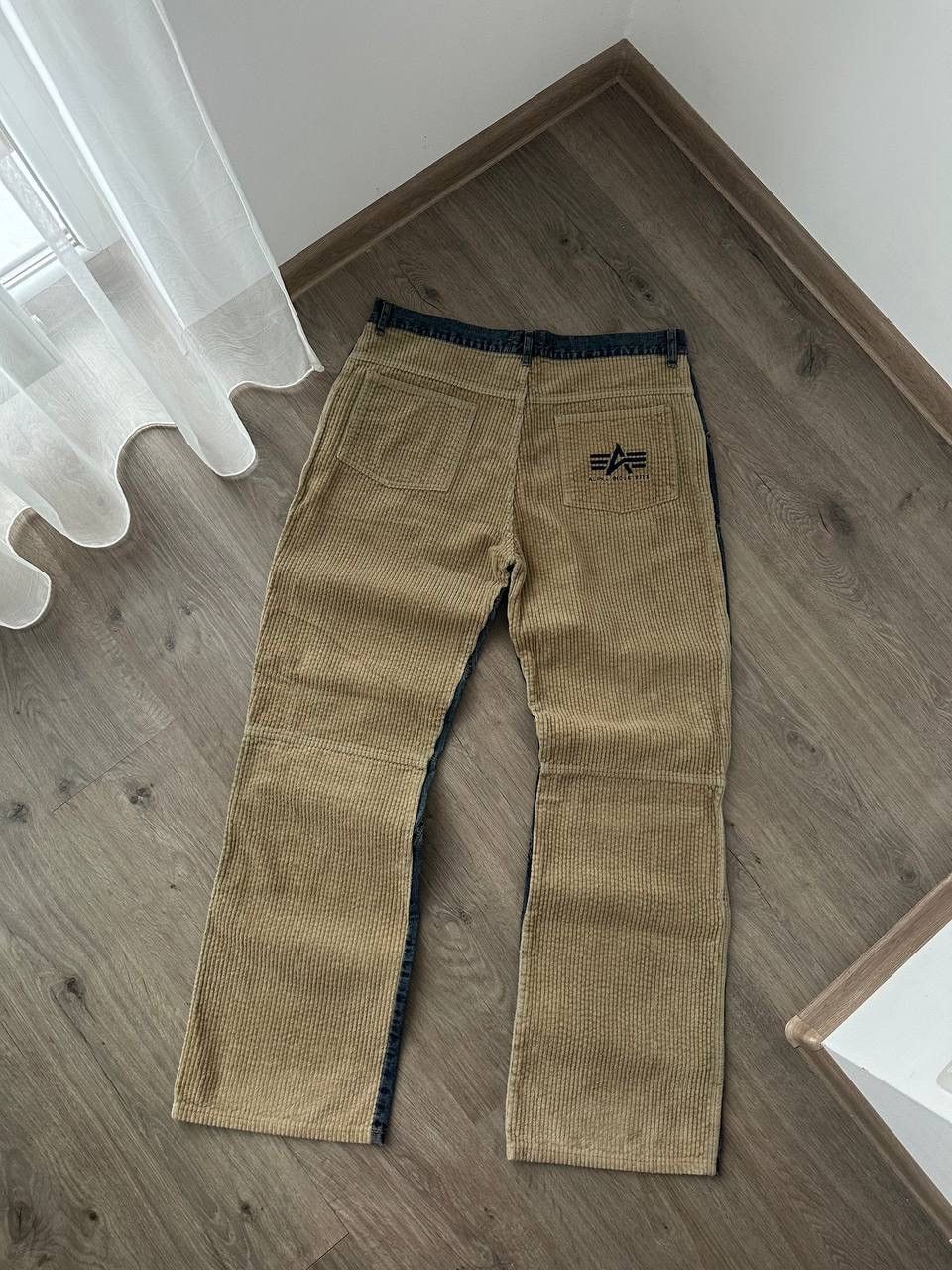 Alpha Industries × Vintage Vintage Alpha Industries Velvet Denim Baggy Big Logo Pants Size US 34 / EU 50 - 2 Thumbnail