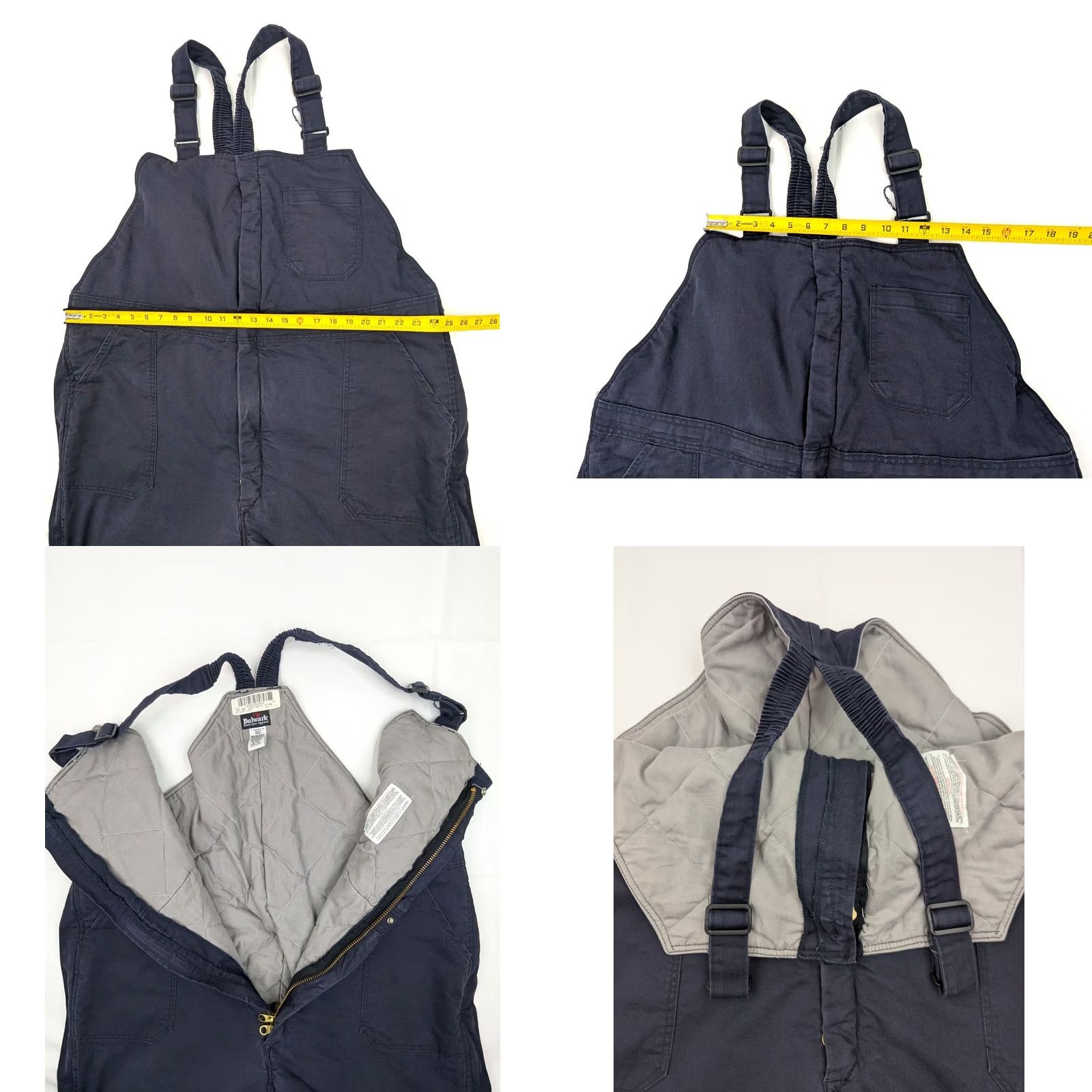 Vintage Bulwark Bib Overalls Flame Resistant Insulated 3XL Altered Leg (22" Inseam) Size US 39 - 8 Thumbnail