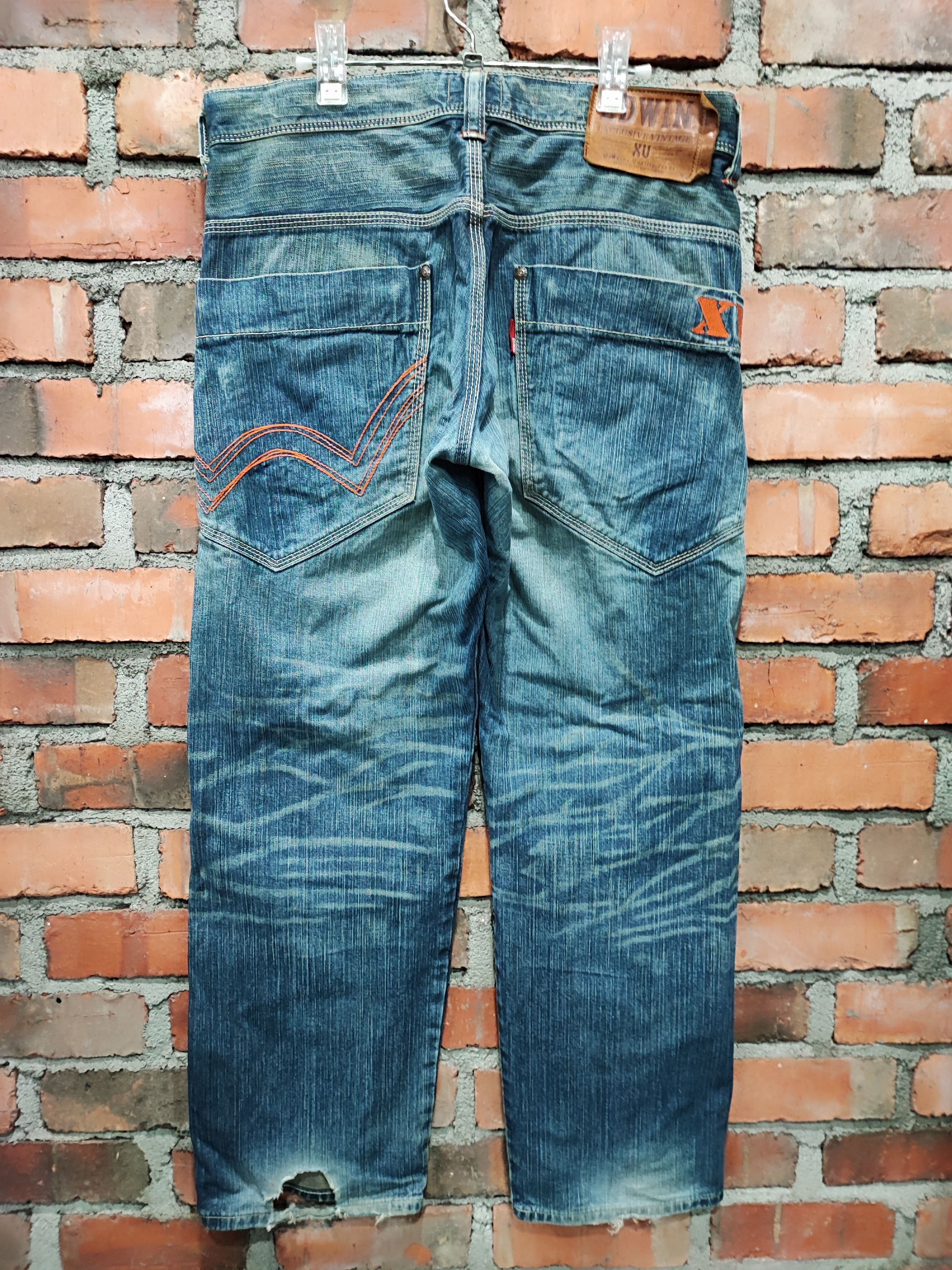Number (N)ine Vintage Edwin XV Distressed Denim Baggy Pants Size US 35 - 7 Thumbnail