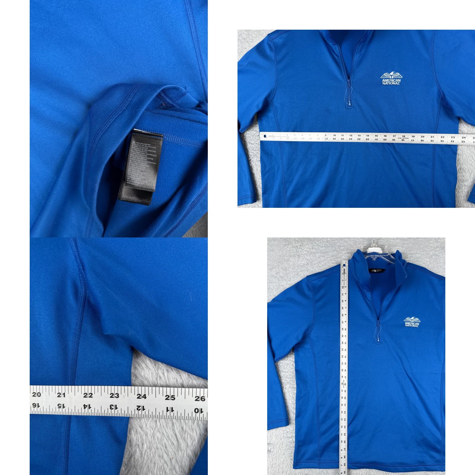 The North Face The North Face Sweater Mens XL Blue 1/4 Zip Mock Neck Polyester Fleece Embroidered Logo Pullover Casual Men’s Core Size US XL / EU 56 / 4 - 8 Thumbnail