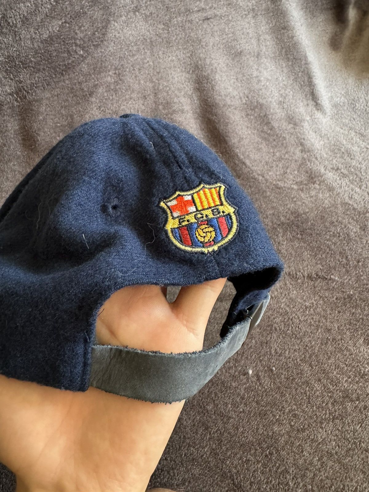 Nike × Vintage Vintage 90s Nike Hat FC Barcelona Wool Swoosh Size ONE SIZE - 2 Thumbnail