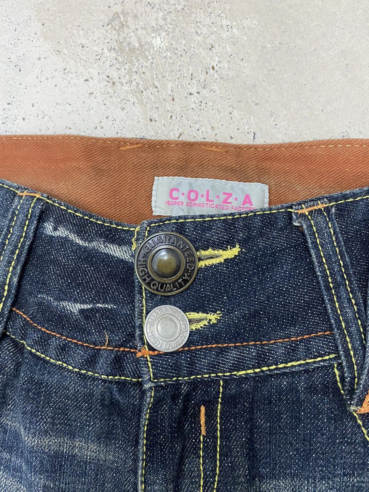 Japanese Brand Flare Colza Japan Mud Washed Whisker Buckle Low Rise Denim Size 29" - 14 Thumbnail