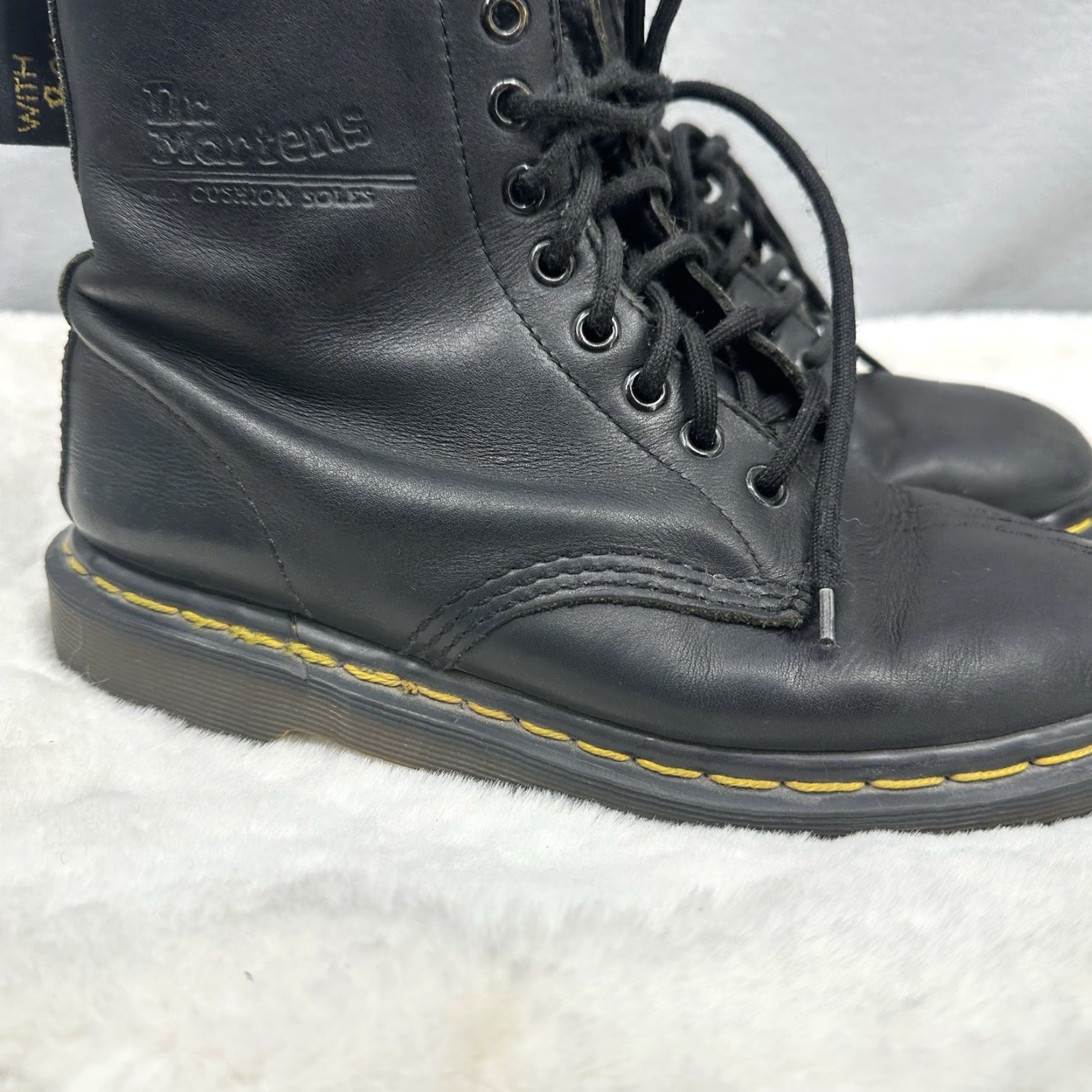Dr. Martens VINTAGE Dr. Martens 1460 Combat Boots Women's UK 6 Leather Black 90s Style Ankle Mid Cut Boots Size US 6 / IT 36 - 4 Thumbnail