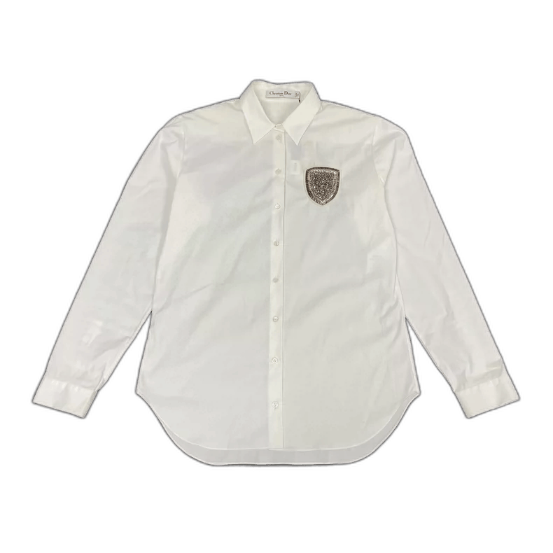 Dior Dior Long Sleeve Shirt with Rhinestone Logo-2506 Size L / US 10 / IT 46 - 1 Thumbnail