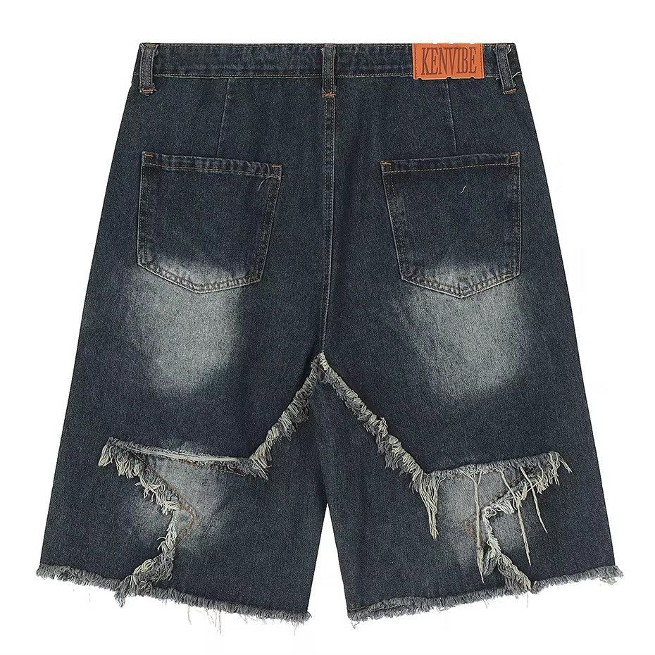 Japanese Brand retro star patch tassel denim short Size US 29 - 5 Thumbnail