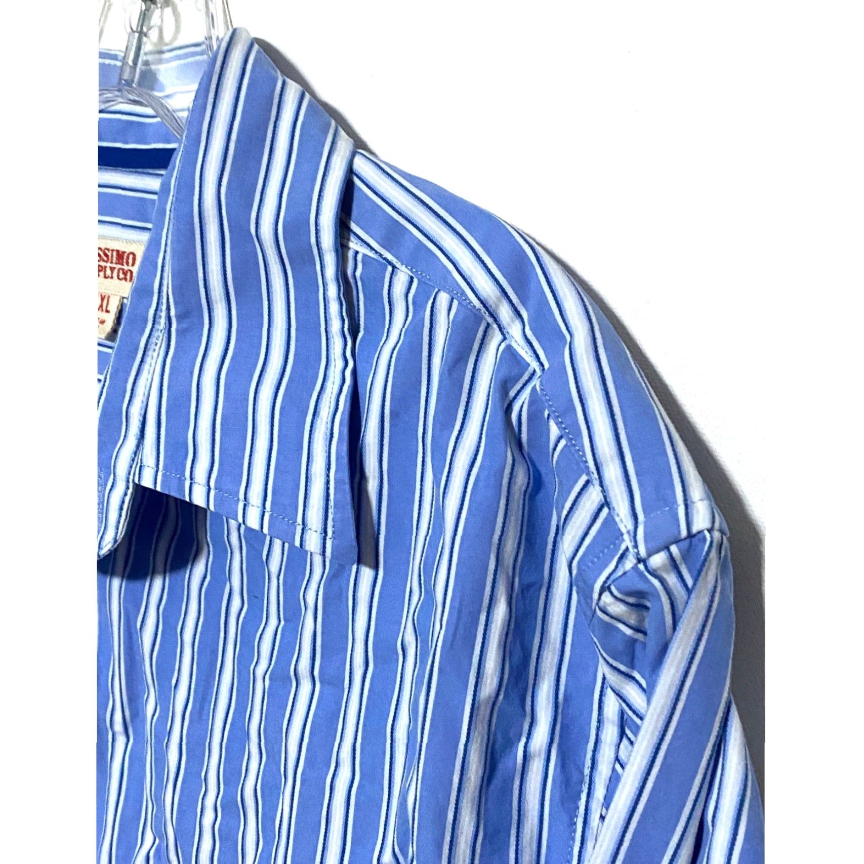 Mossimo Mossimo Striped Blue Button Shirt Mens XL Normcore Preppy Y2K Size US XL / EU 56 / 4 - 3 Thumbnail