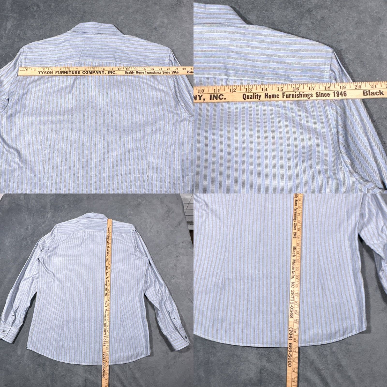 Robert Graham VINTAGE Robert Graham Dress Shirt Long Sleeve Mens Large 17 Blue Black Striped Button-Down Business Casual Formal Size US XL / EU 56 / 4 - 8 Thumbnail