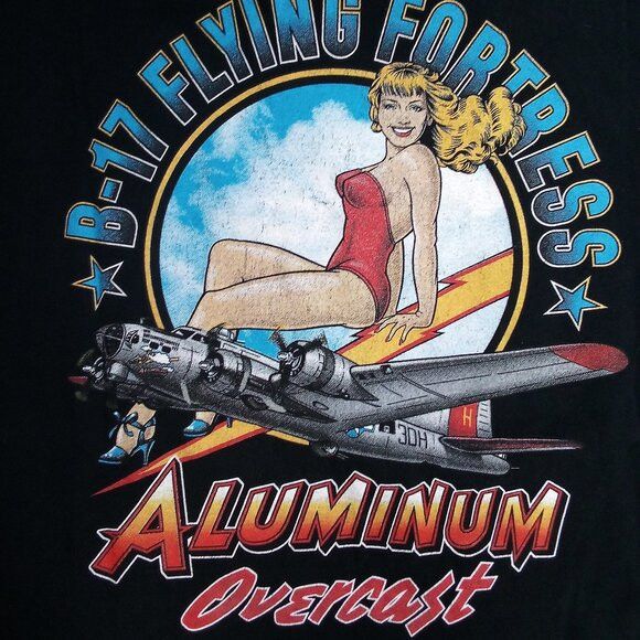 Vintage Vintage B-17 Flying Fortress Aluminum Overcast T-Shirt Size US XXL / EU 58 / 5 - 1 Thumbnail