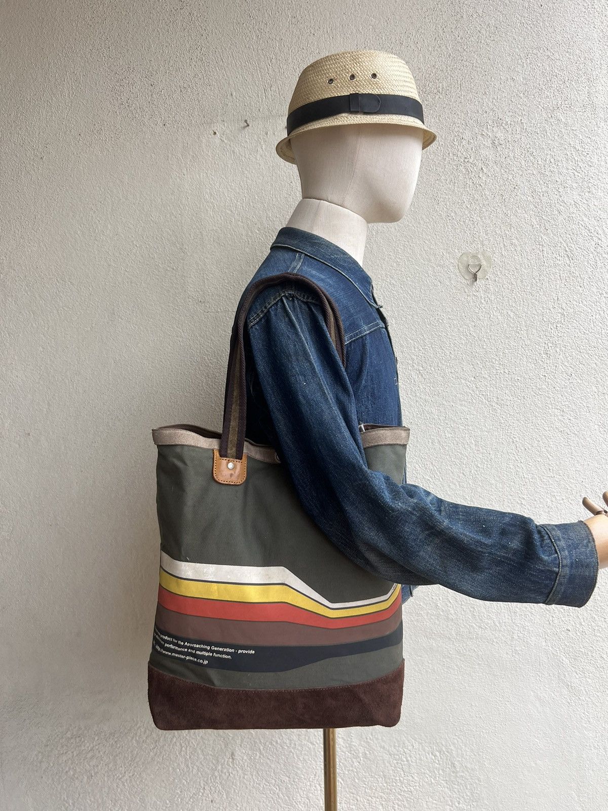MasterPiece VTG Masterpiece Japan Fade Stains Canvas Leather Tote Bag Size ONE SIZE - 1 Thumbnail
