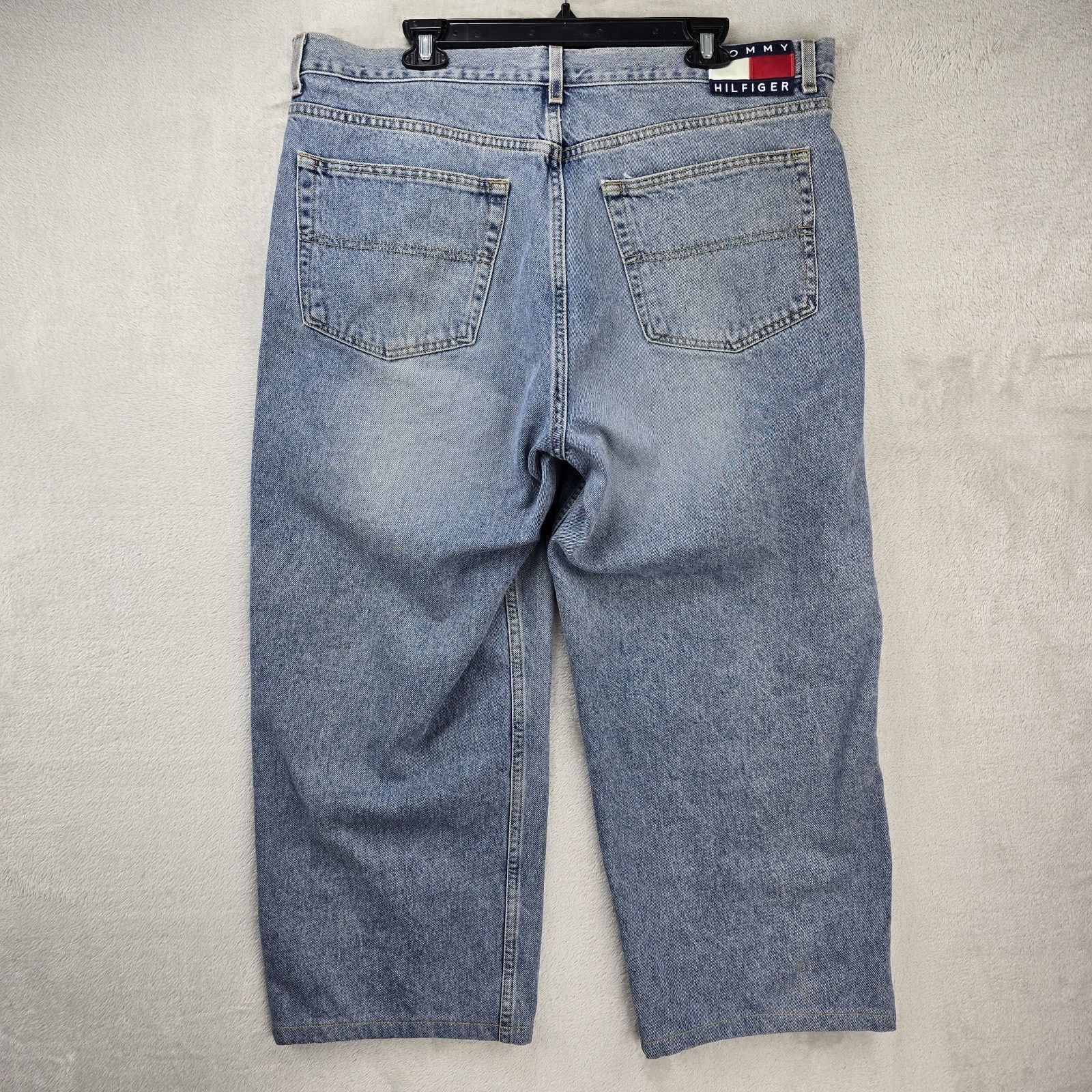 Tommy Hilfiger Vintage Tommy Hilfiger Jeans 40x24 Blue Cropped Baggy Y2K Size US 40 / EU 56 - 10 Thumbnail