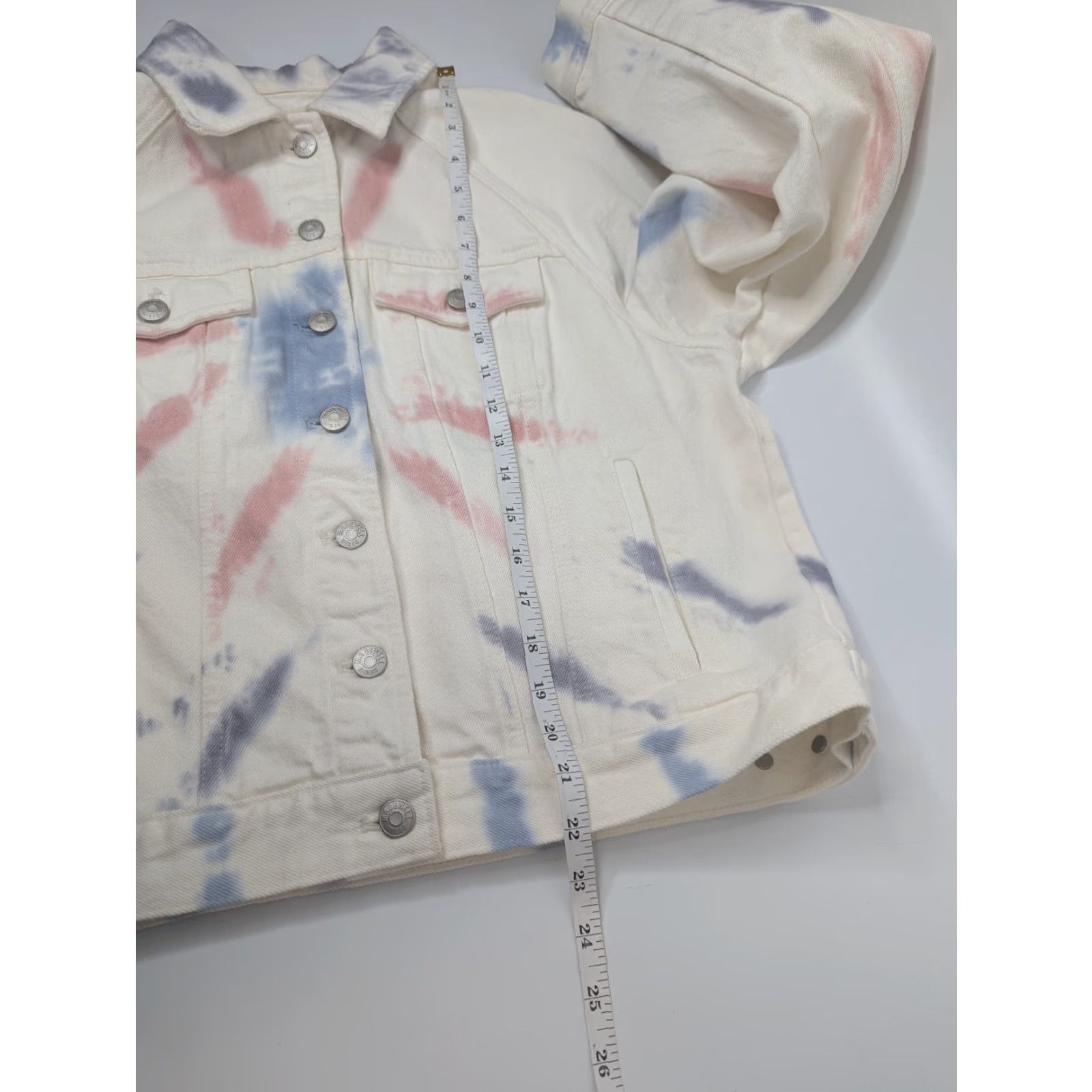 Madewell VINTAGE Madewell The Raglan Oversized Jean Jacket Sunrise Tiedye Edition Medium AI161 Size 32" / US 10 / IT 46 - 5 Thumbnail