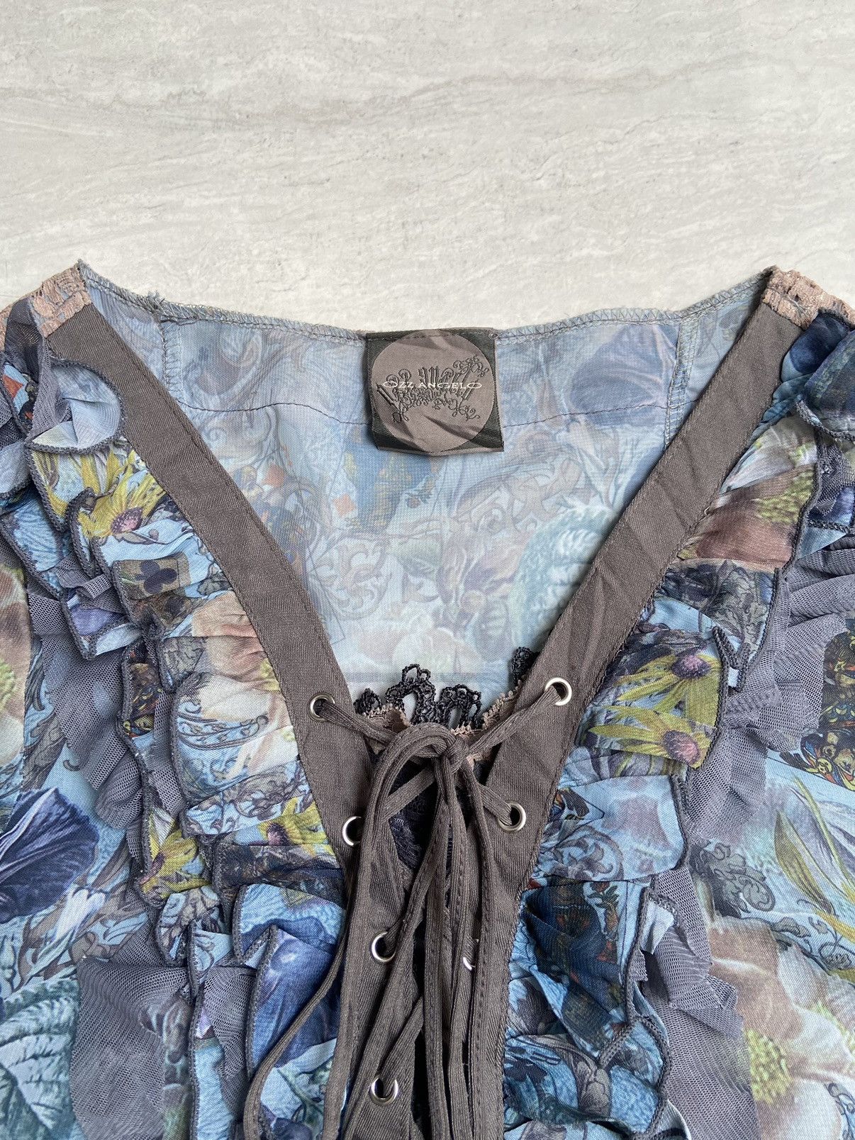 Designer × Japanese Brand × Seditionaries OZZ ANGELO Flower Motive Blouse Size XS / US 0-2 / IT 36-38 - 5 Thumbnail
