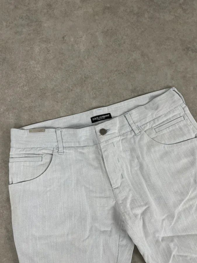 Dolce & Gabbana 2000s Dolce & Gabbana Washed White Denim Jeans Size US 34 / EU 50 - 6 Thumbnail