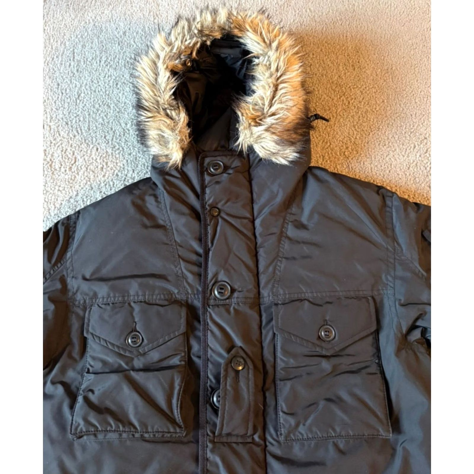 Polo Ralph Lauren VINTAGE Polo Ralph Lauren Coat Parka Mens Black Down Hooded Long XL?? Size US L / EU 52-54 / 3 - 3 Thumbnail