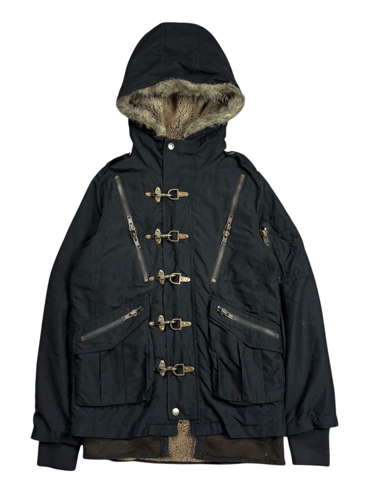 BUFFALO BOBS 2000s Buffalo Bobs - Fireman Clasp Fur Hoodie Jacket Size US M / EU 48-50 / 2 - 1 Thumbnail
