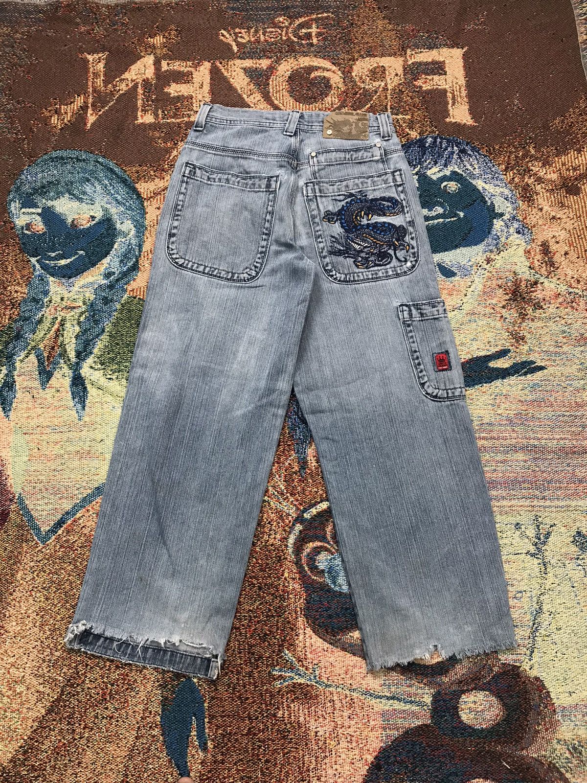 JNCO vintage Jnco dragon 🐉 embroidered damaged denim Size 28" / US 6 / IT 42 - 1 Thumbnail