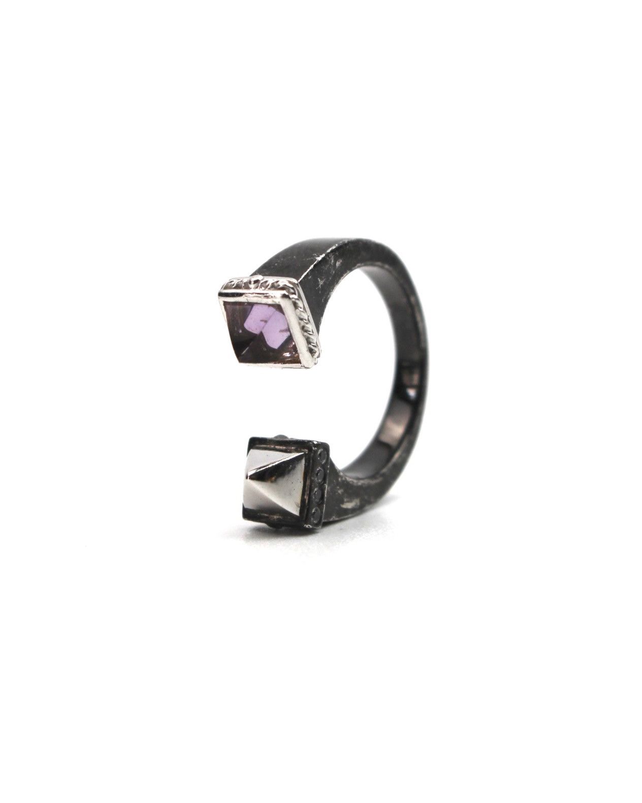 Hysteric Glamour 2000S JAPANESE MADE GOTHIC PURPLE GEM OPEN BAND RING Size ONE SIZE - 1 Thumbnail