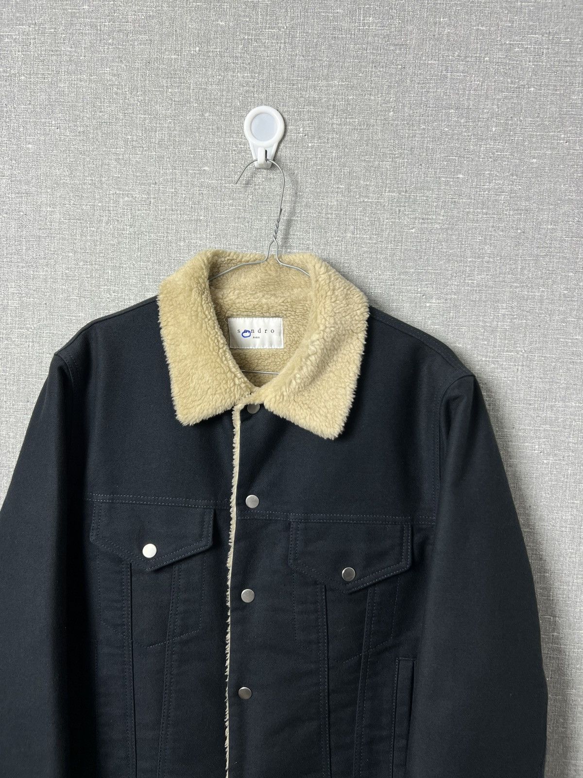 Sandro Sandro Dark Navy Fully Lined Shearling Jacket Men’s Size S Size US S / EU 44-46 / 1 - 2 Thumbnail