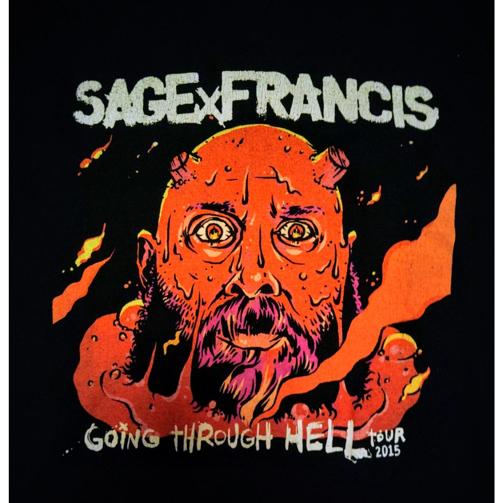 Vintage VINTAGE Sage Francis Going Thru Hell Tour T-shirt XL EUC EDAN RAP Black Crew Neck Short Sleeve 90s Hip Hop Indie Backp... Size US XL / EU 56 / 4 - 2 Thumbnail