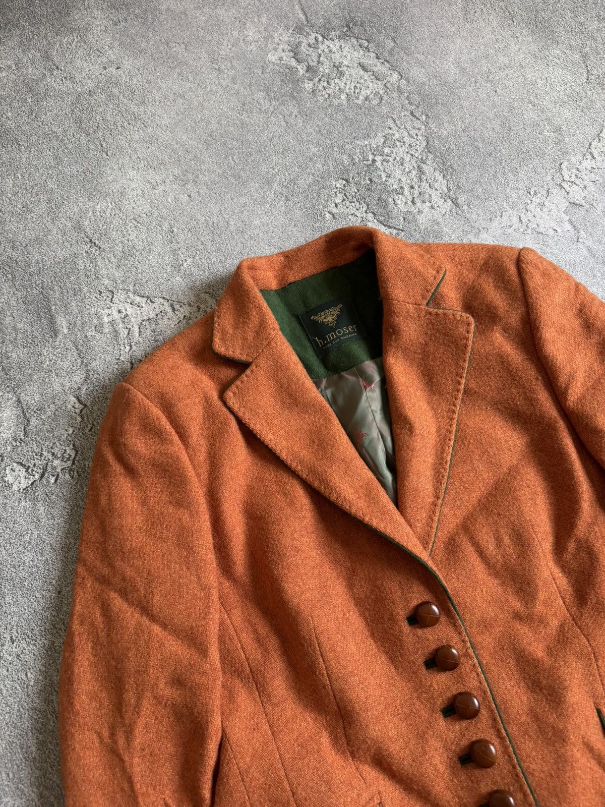 Designer H.moser salzburg 40size wool button up blazer jacket luxury Size S / US 4 / IT 40 - 2 Thumbnail