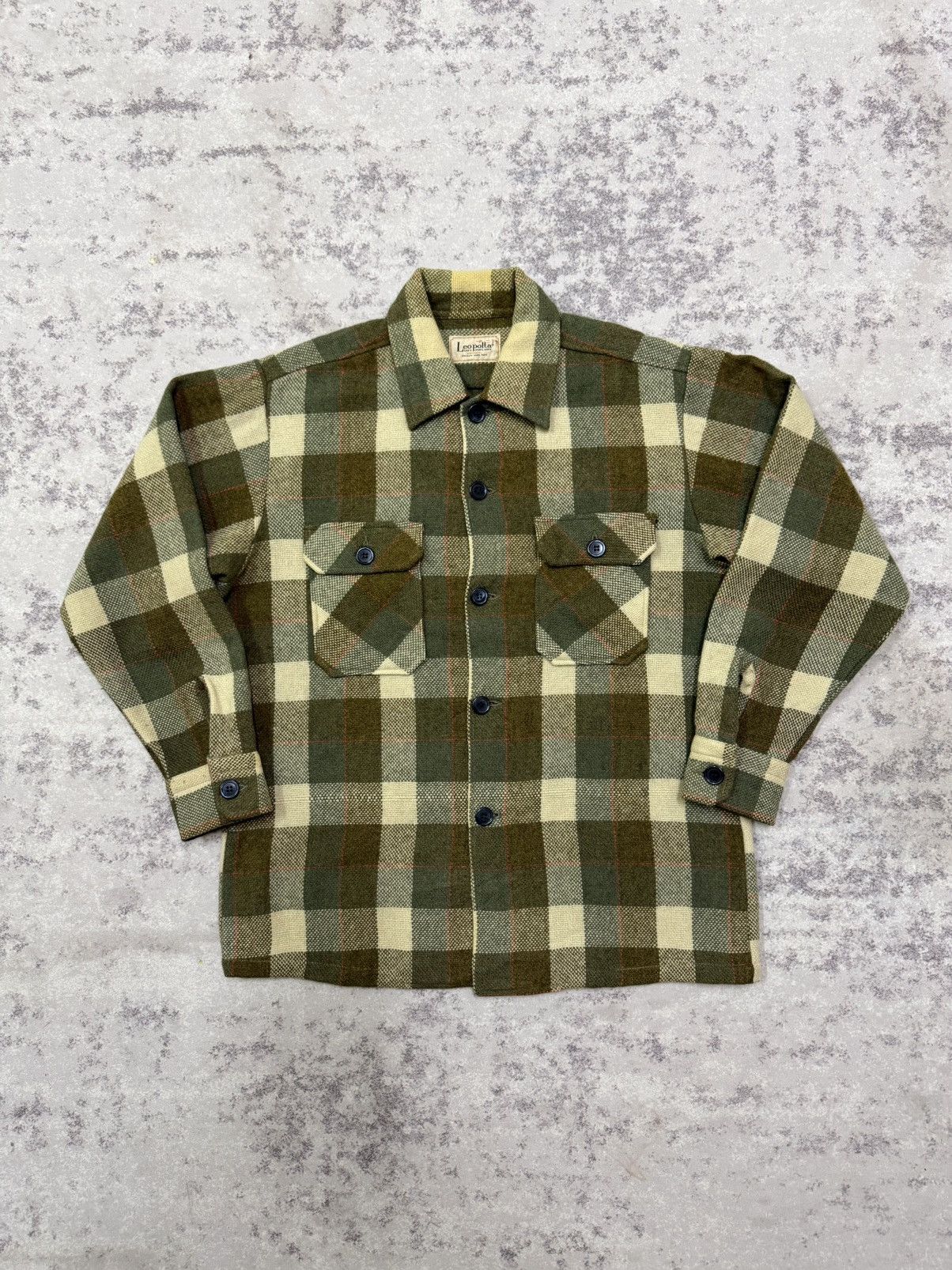 Vintage Vintage Leo polta Men's Sports Plaid Wool Button Up Shirt Size US M / EU 48-50 / 2 - 3 Thumbnail