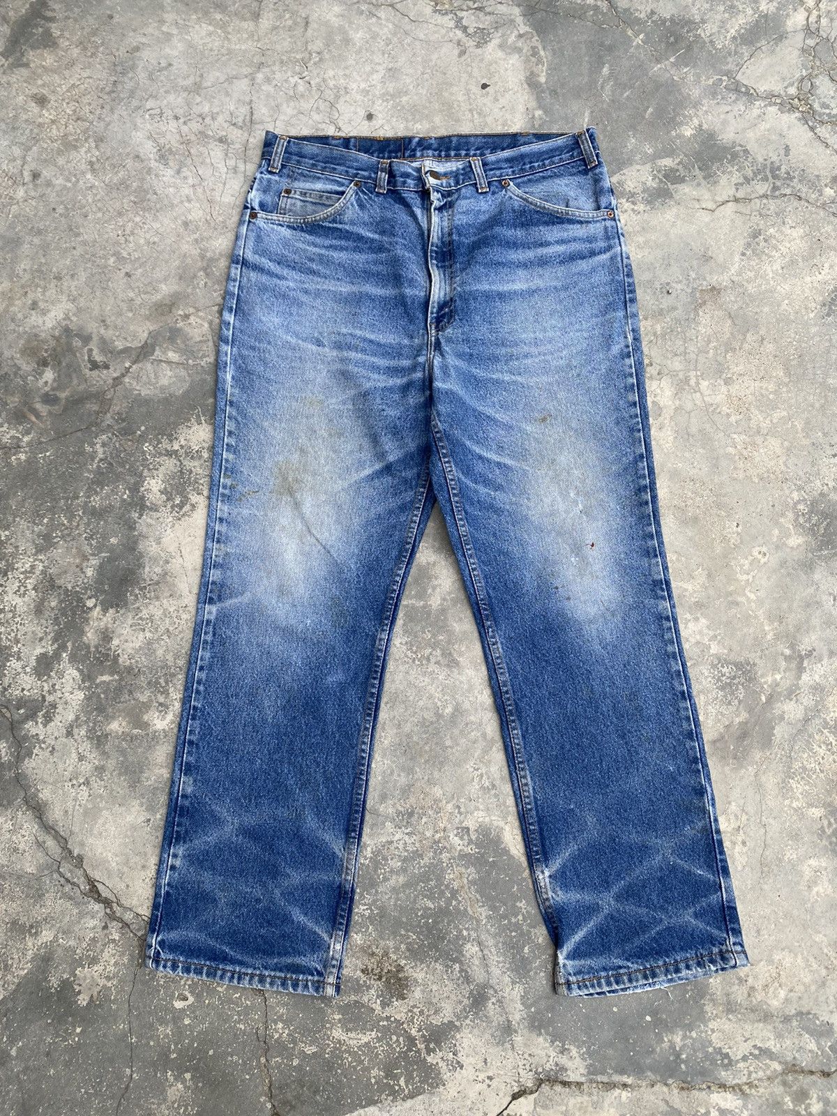 Vintage Orange Tab distressed jeans LV002