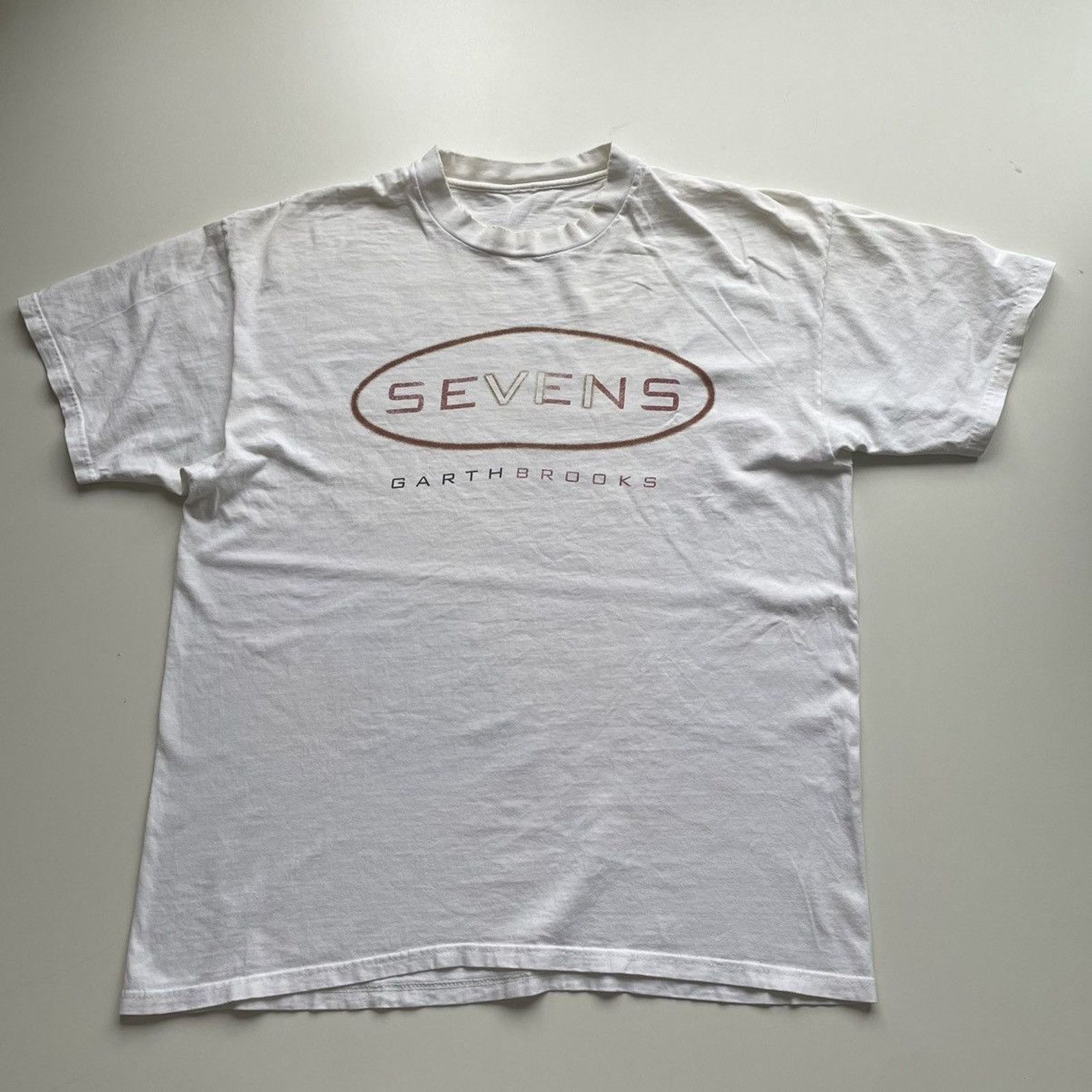 Band Tees Vintage 90s Garth Brooks T Shirt XL Sevens World Tour White Size US XL / EU 56 / 4 - 3 Thumbnail