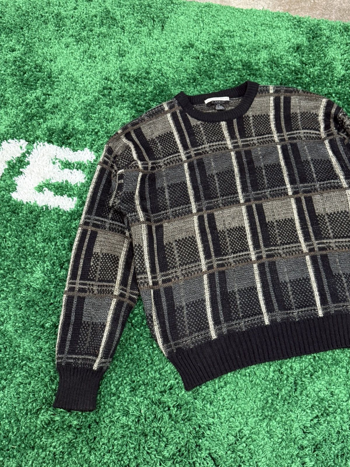 Vintage Vintage Grey Knit Pattern Sweater Large 90s Retro 80s Size US L / EU 52-54 / 3 - 2 Thumbnail
