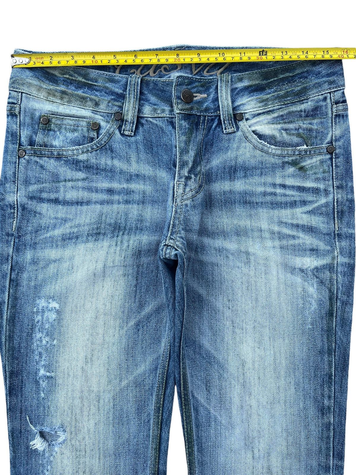 Japanese Brand Vintage Japanese Brand Blue Washed Distressed Straight Jeans Size US 31 - 13 Thumbnail
