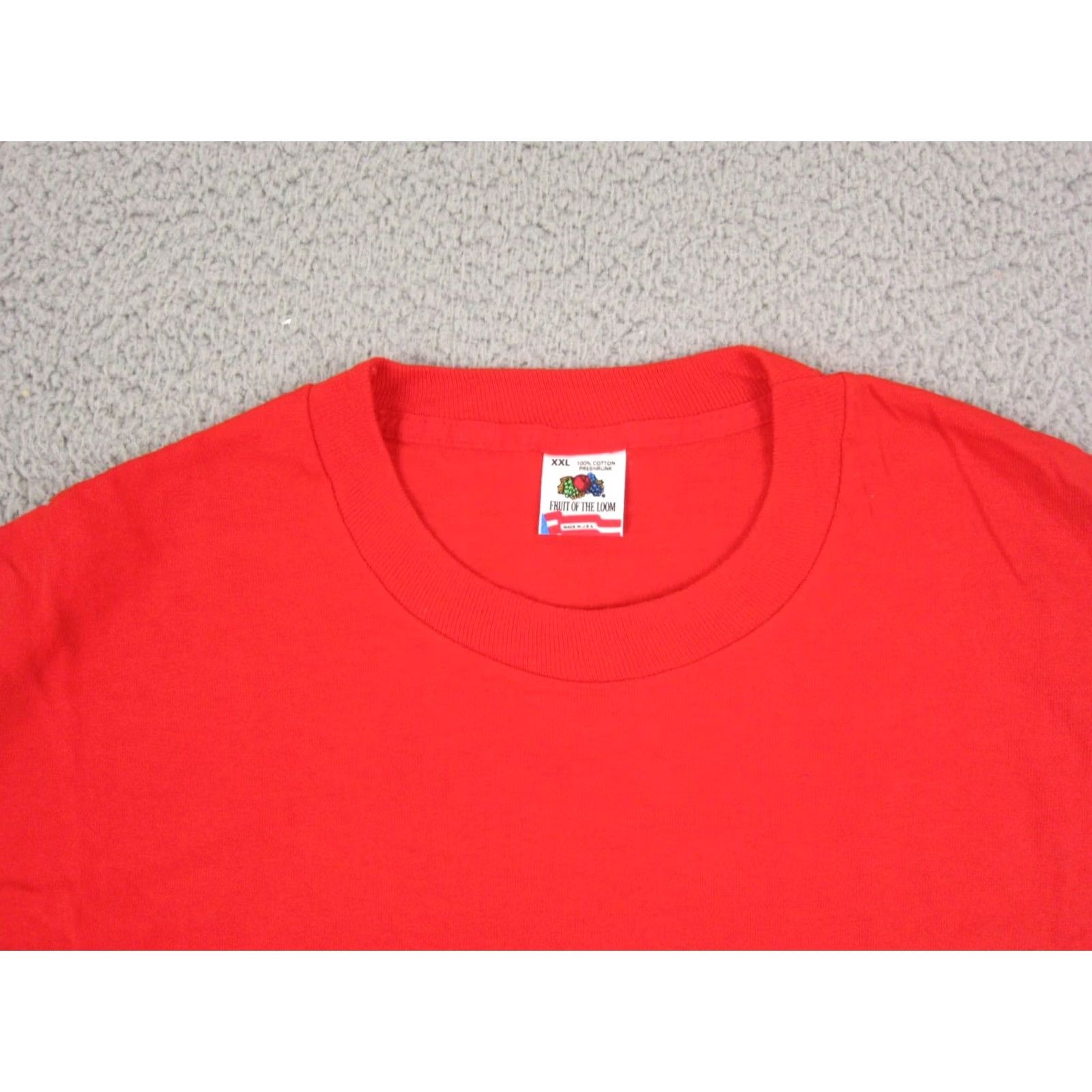 Fruit Of The Loom Fruit of the Loom Shirt Mens 2XL Red Vintage T-Shirt Crew Neck Short Sleeve Knit Cotton 90s Outdoor Mens VINTAGE Size US XXL / EU 58 / 5 - 2 Thumbnail