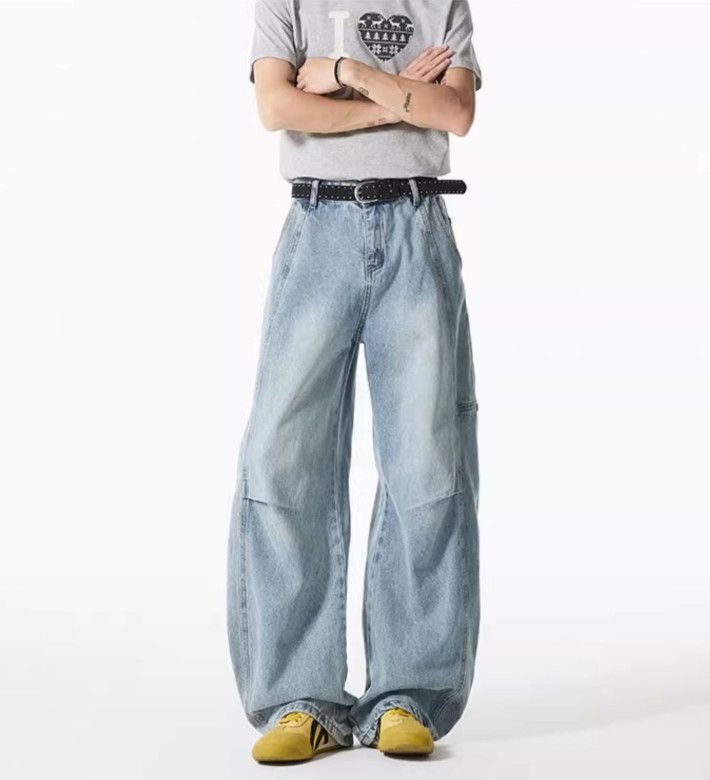 Japanese Brand American retro blue loose straight-leg scimitar jeans Size US 32 / EU 48 - 2 Thumbnail