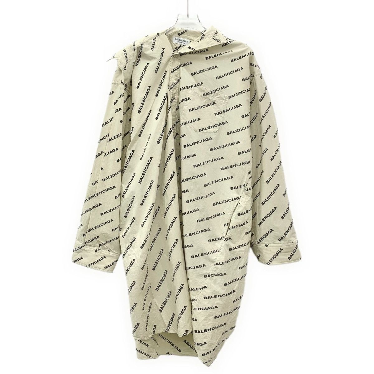 Balenciaga Balenciaga Khaki Sleeve Asymmetrical Shirt Dress K26WX Size XXS / US 00 / IT 34 - 1 Thumbnail