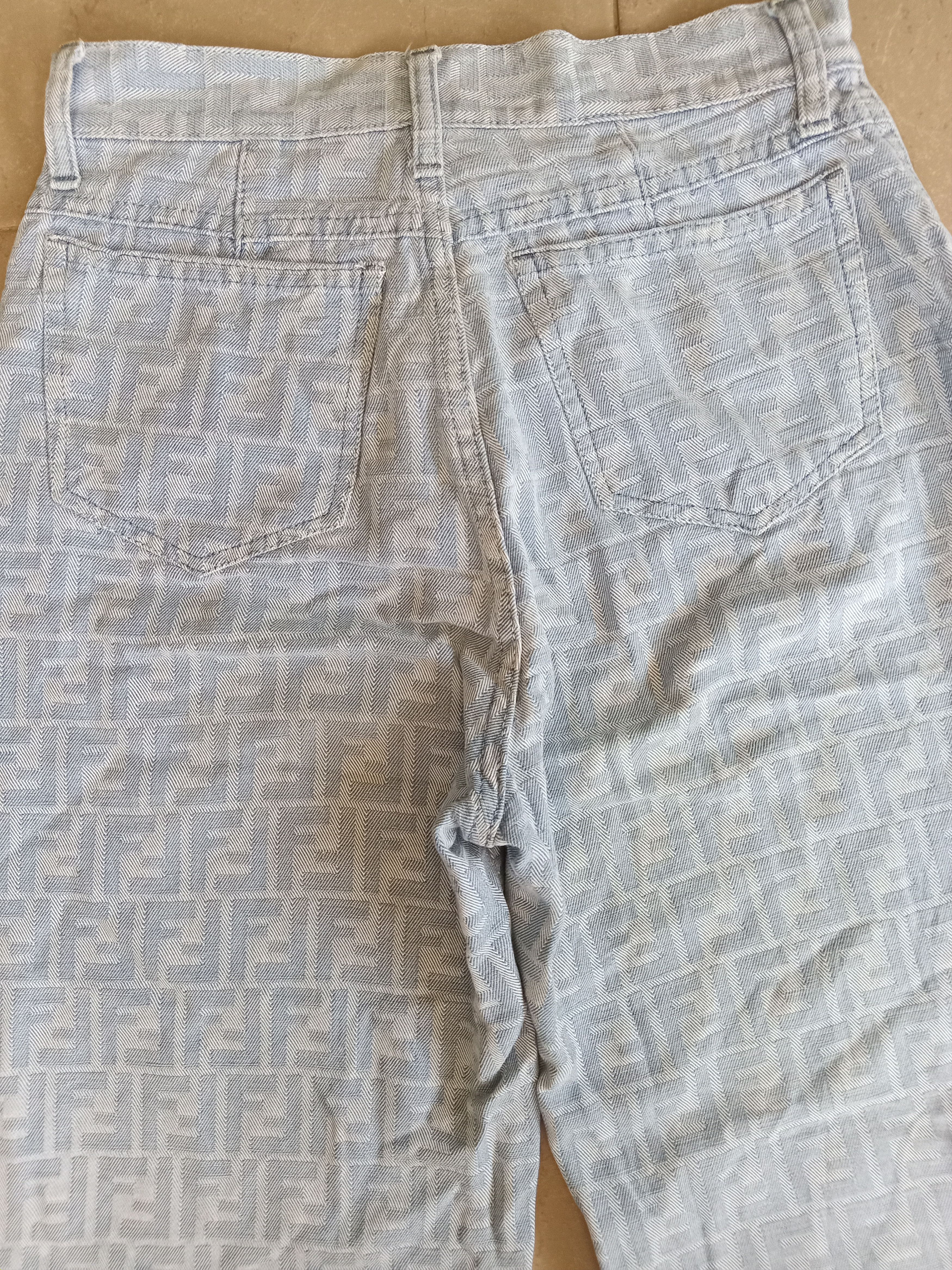 Fendi × Vintage Vtg Fendi Zucca Monogram Denim High Waist Jeans Size 26" / US 2 / IT 38 - 13 Thumbnail