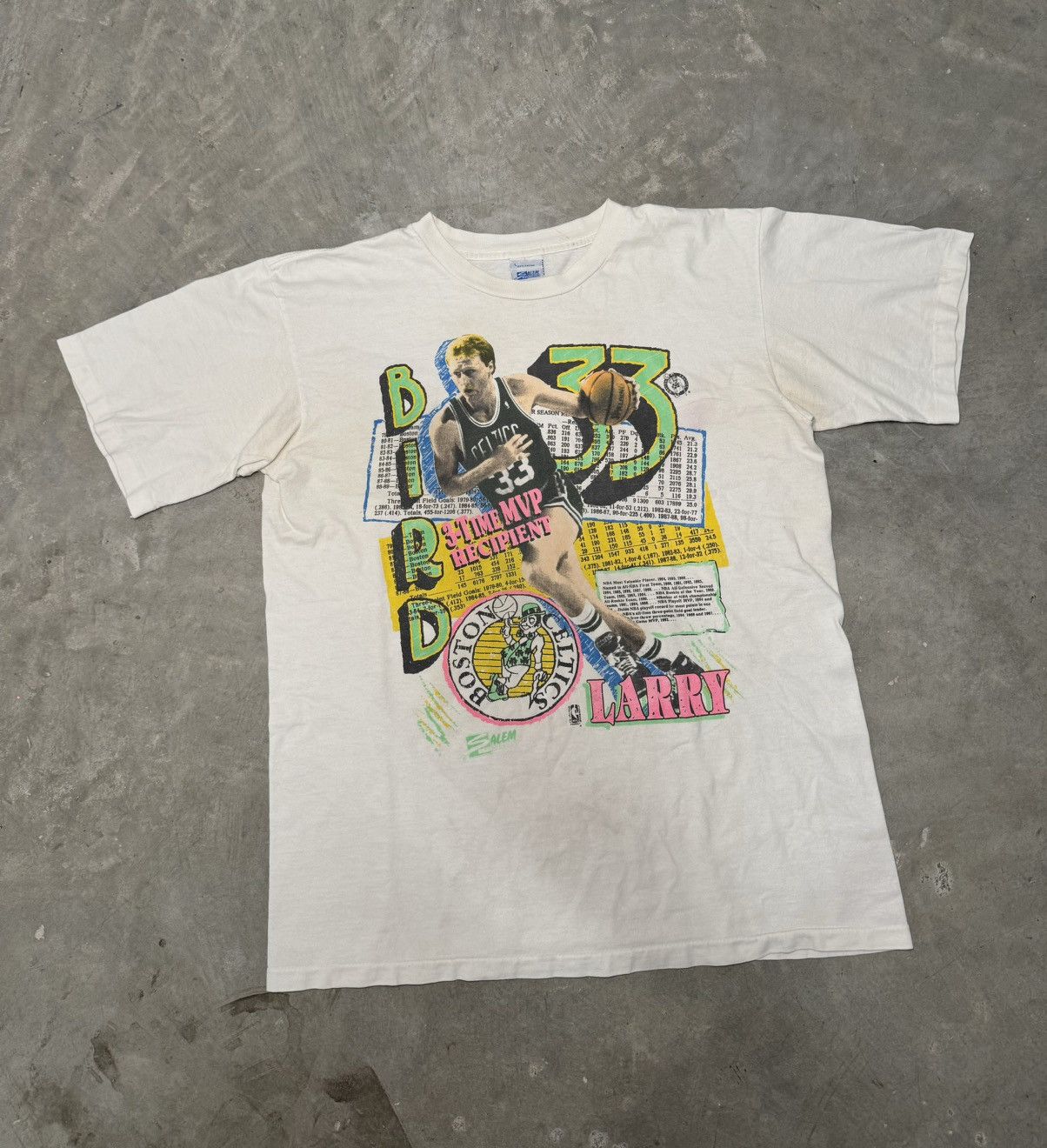 Salem Sportswear 90s vintage Boston Celtics Larry Bird 3 time MVP NBA Salem Size US L / EU 52-54 / 3 - 1 Thumbnail