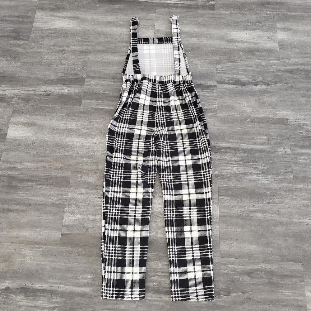 Shein Black White Plaid SHEIN Jumpsuit Overalls Size 32" / US 10 / IT 46 - 2 Thumbnail