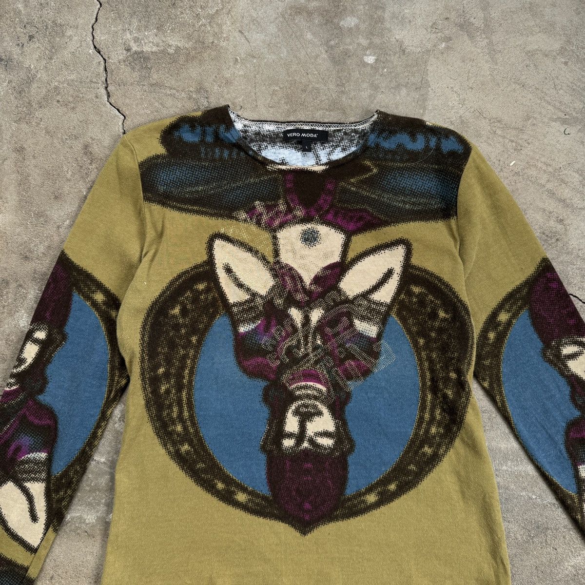 Japanese Brand × Vintage Vintage Vero Moda Budha Printed Long Sleeve Size L / US 10 / IT 46 - 4 Thumbnail