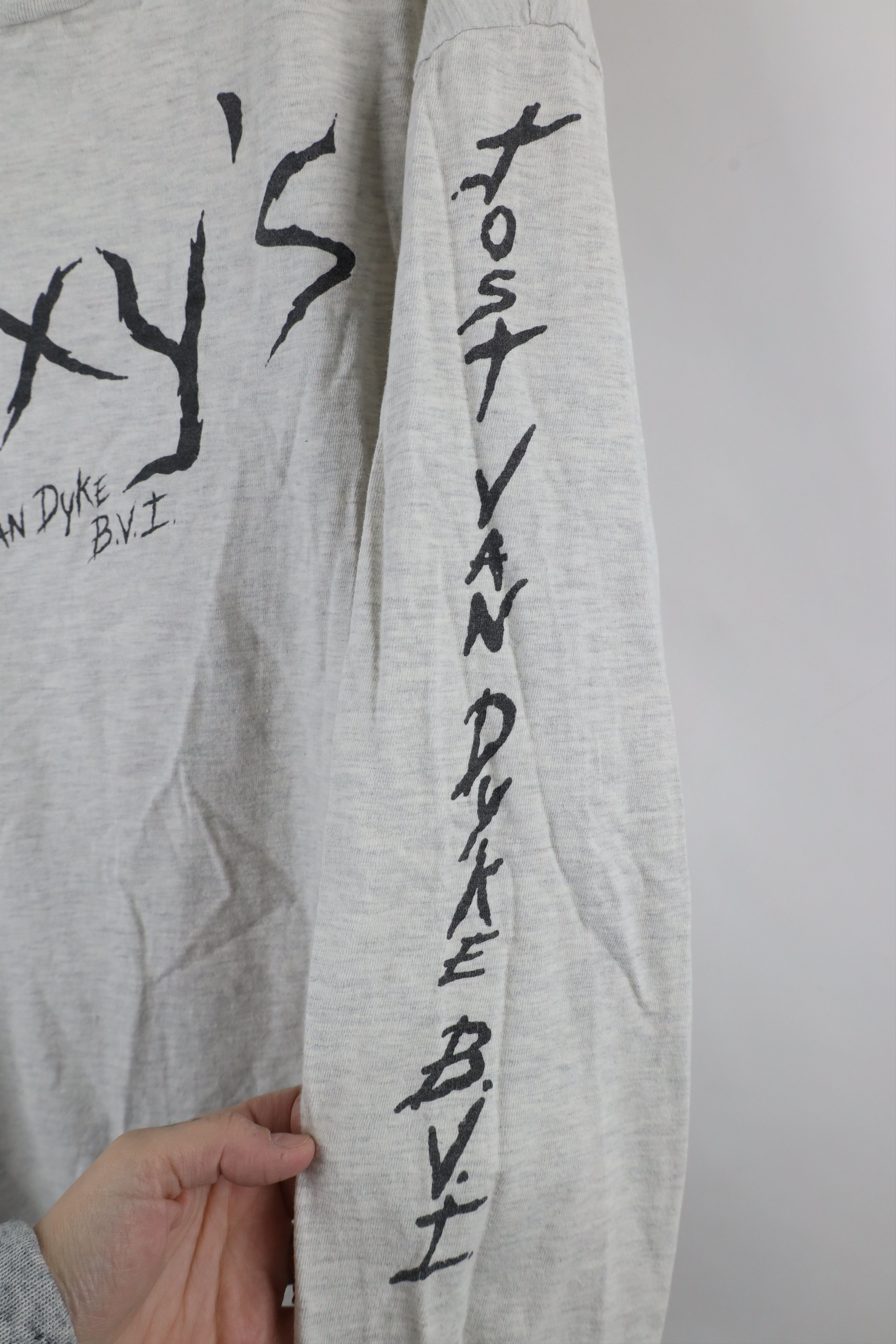 Hanes × Vintage Vintage 90s Jost Van Dyke Virgin Islands Long Sleeve T-Shirt Size US XL / EU 56 / 4 - 4 Thumbnail