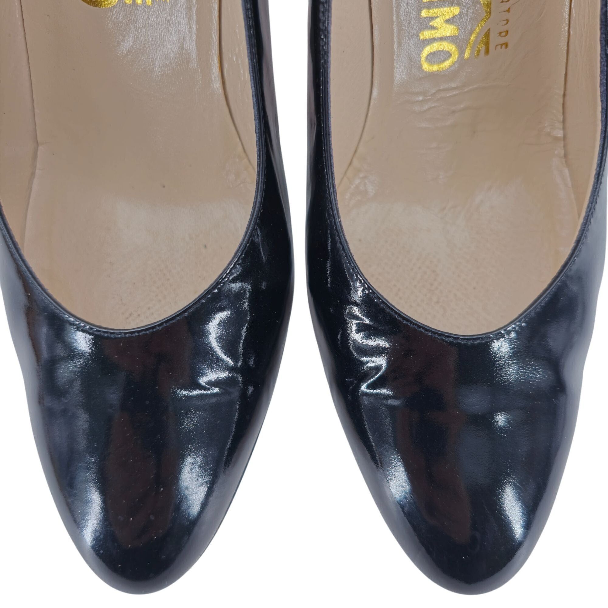 Saks Fifth Avenue × Salvatore Ferragamo Vintage Salvatore Ferragamo Black Leather Dress Pumps Womens Size US 8 / IT 38 - 13 Thumbnail