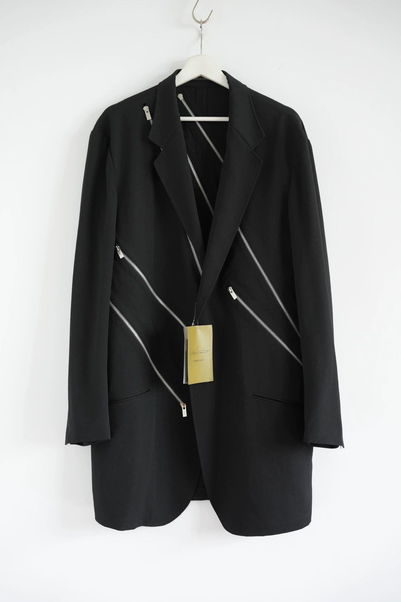 Yohji Yamamoto Black Zip-Detail Blazer Jacket Size US L / EU 52-54 / 3 - 1 Thumbnail
