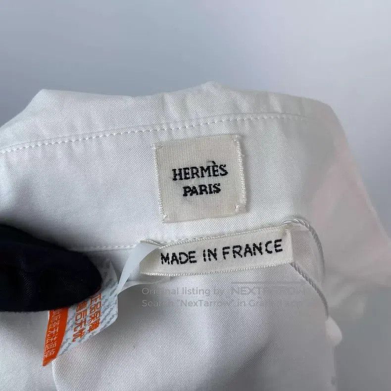 Hermes Hermes White Basic Collar Shirt Size XS / US 0-2 / IT 36-38 - 7 Thumbnail
